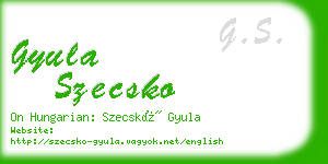 gyula szecsko business card